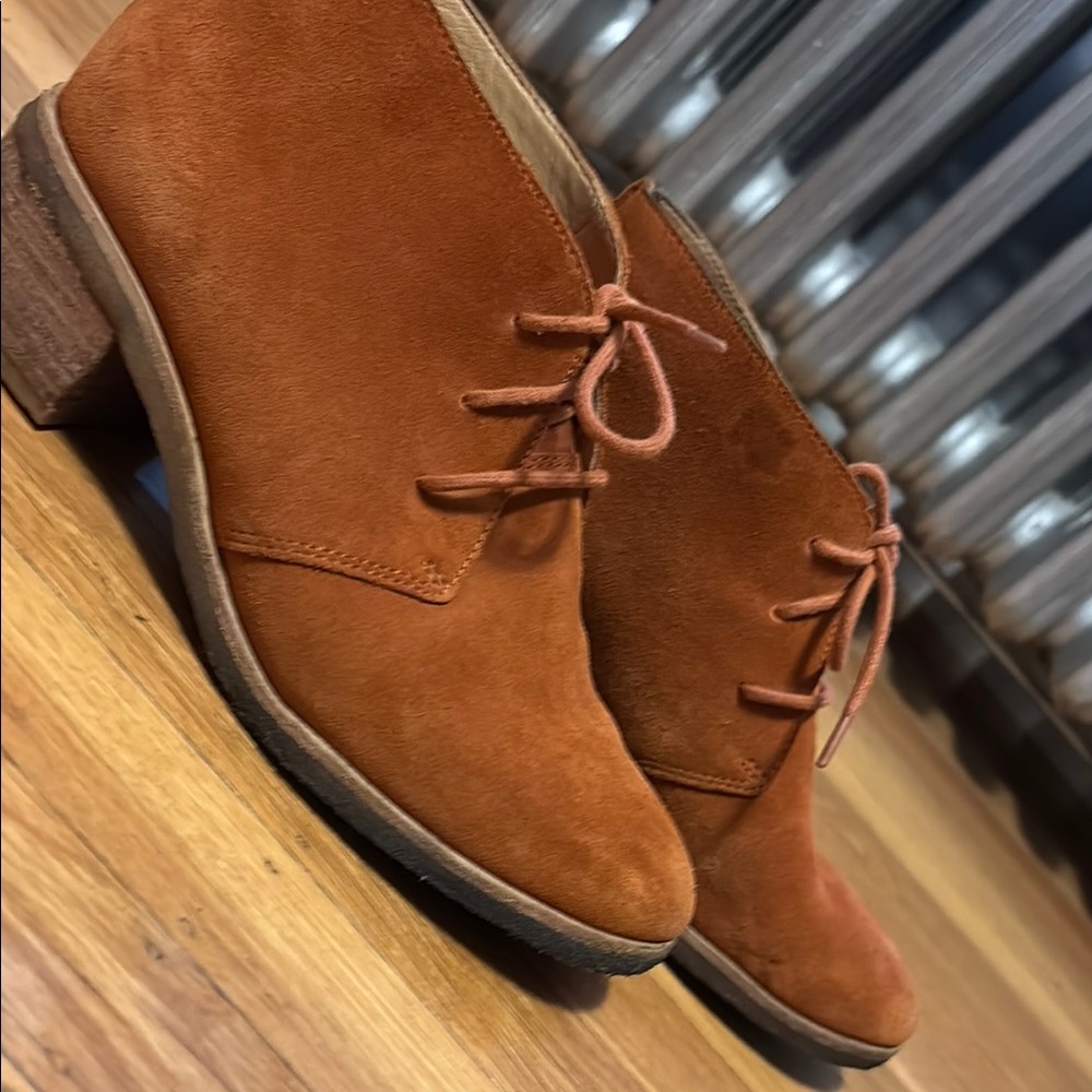 Women's Orange Suede Ankle Boots
